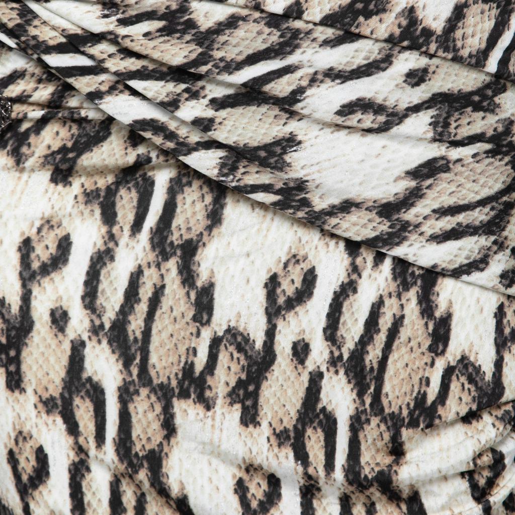 商品[二手商品] Just Cavalli|Just Cavalli Multicolor Snakeskin Print Jersey Draped Mini Skirt M,价格¥1055,第5张图片详细描述