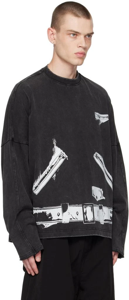 商品We11done|Black Trompe L'Oeil Long Sleeve T-Shirt,价格¥1928,第2张图片详细描述