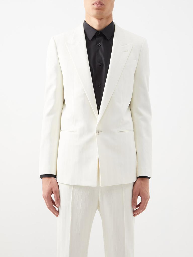 商品Yves Saint Laurent|Striped single-breasted wool-twill suit jacket,价格¥17209,第1张图片