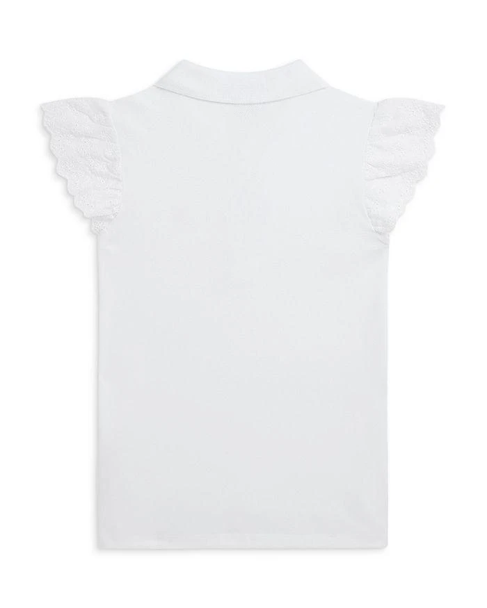 商品Ralph Lauren|Girls' Eyelet Flutter Sleeve Polo Shirt - Little Kid,价格¥248,第2张图片详细描述