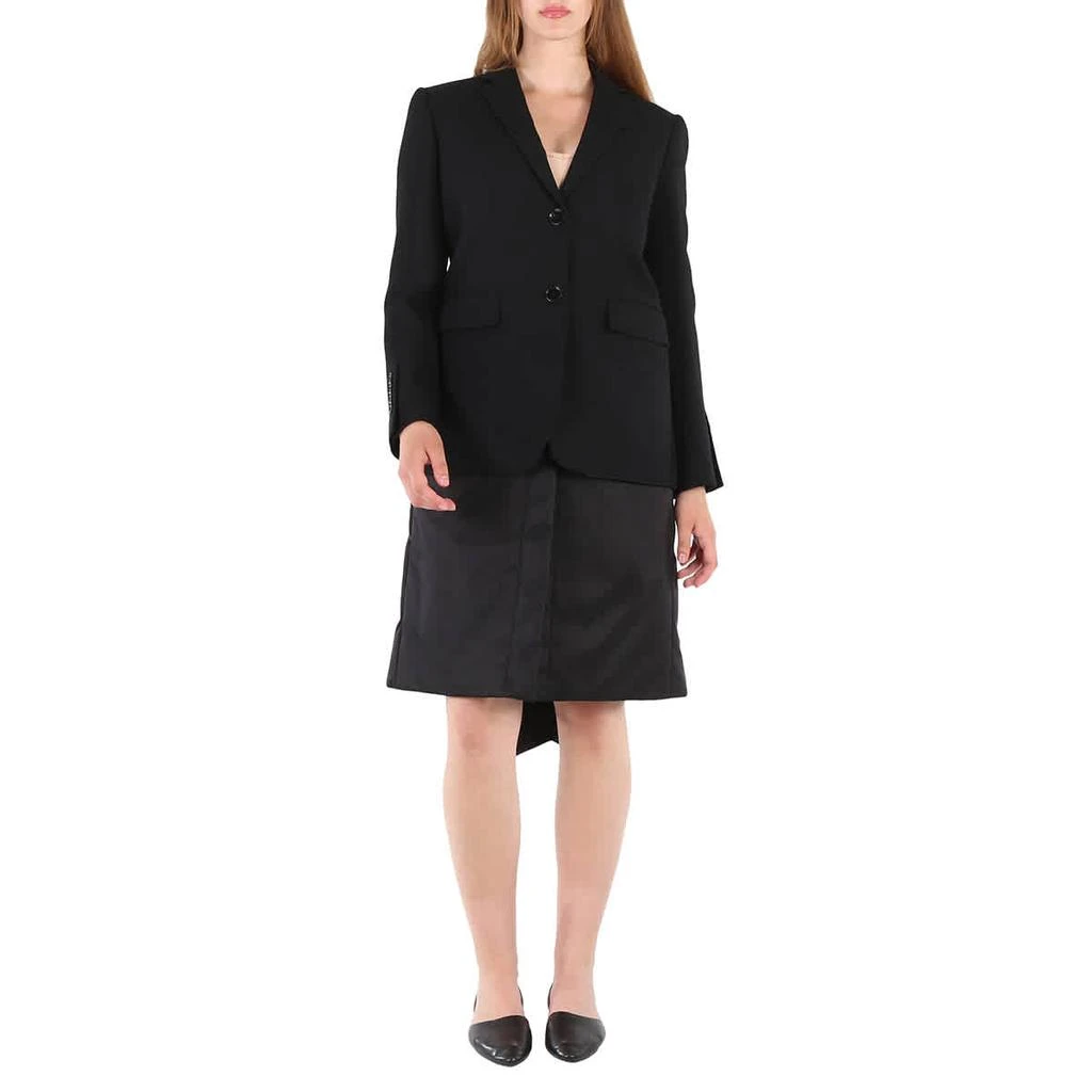 商品Burberry|Ladies Black Wadded Detachable-Warmer Wool Tailored Jacket,价格¥4430,第1张图片