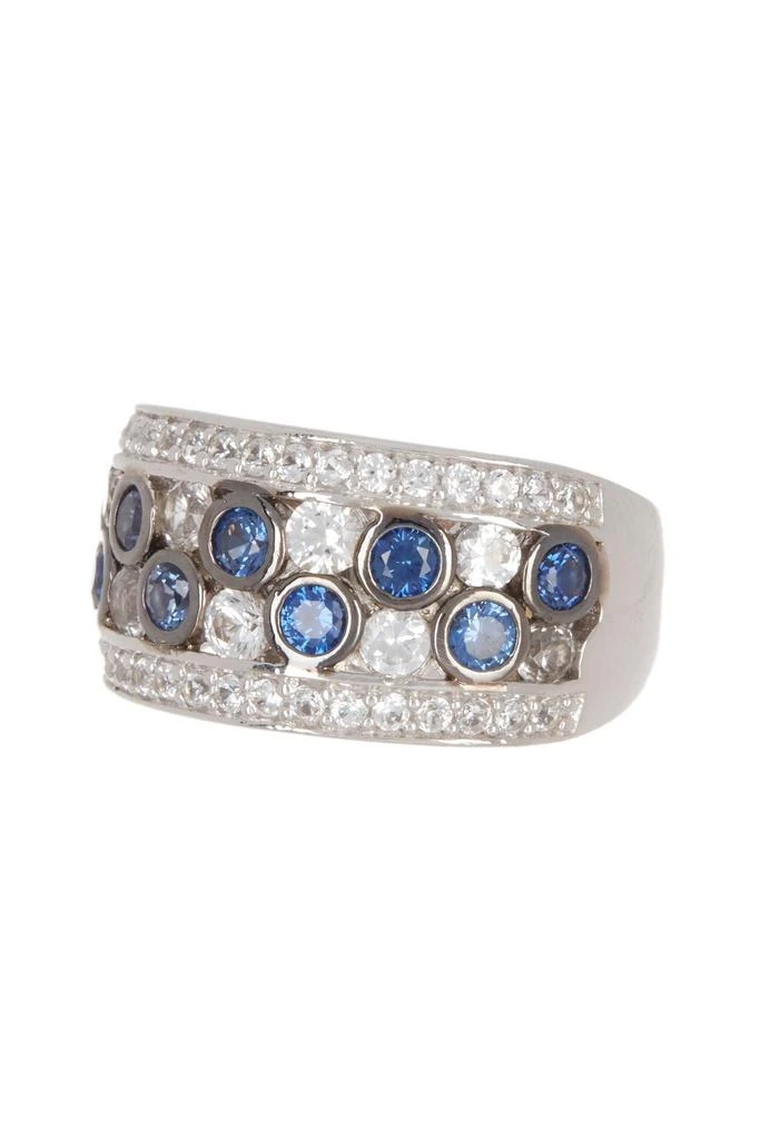 商品Suzy Levian|Sterling Silver Bezel Sapphire Diamond Accent Band - 0.02 ctw,价格¥3488,第1张图片