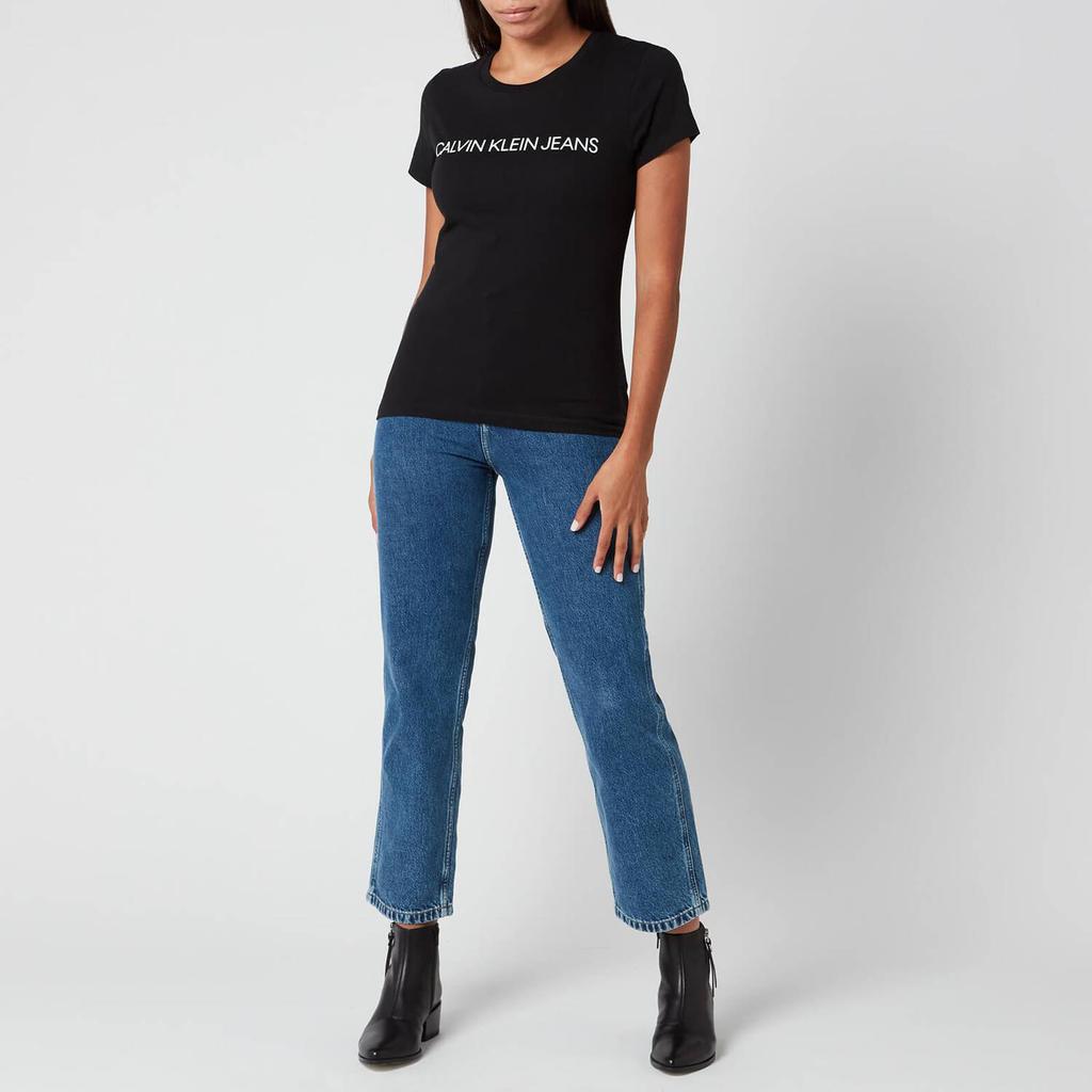 Calvin Klein Jeans Women's Institutional Logo Slim Fit T-Shirt - CK Black商品第3张图片规格展示