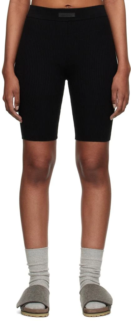 商品Essentials|Black Rib Shorts,价格¥398,第1张图片