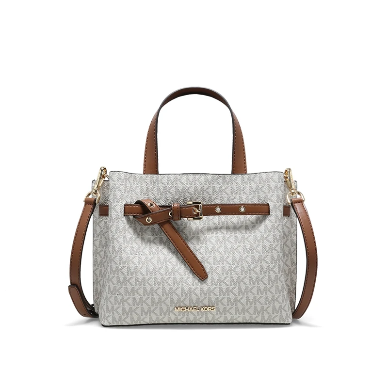 商品[国内直发] Michael Kors|Michael Kors 奥莱款 EMILIA小号PVC印花配皮女士单肩斜挎手提包 35H0GU5S1B VANILLA,价格¥1360,第1张图片
