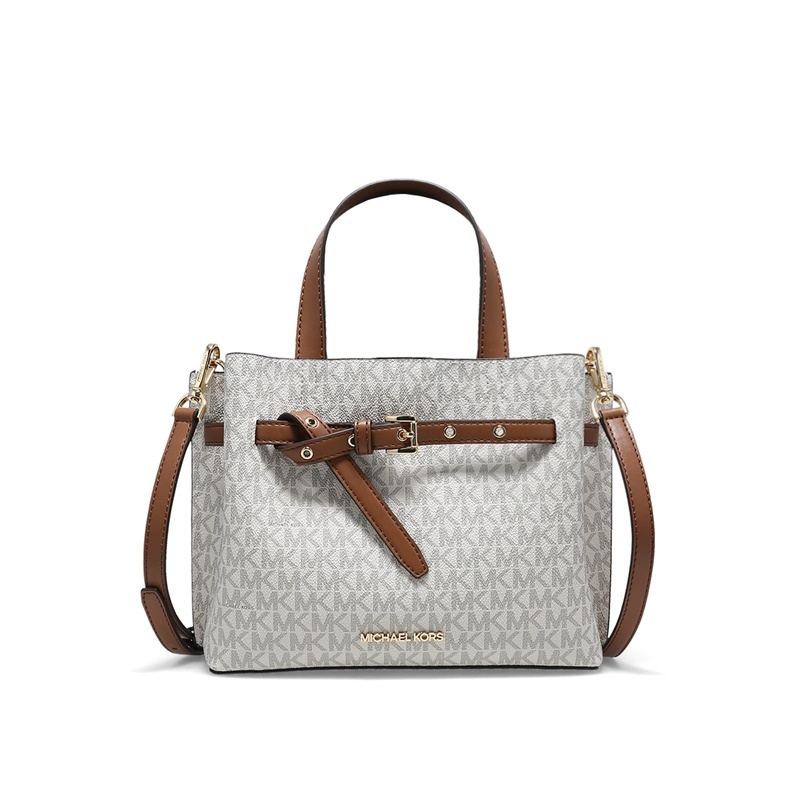 商品[国内直发] Michael Kors|Michael Kors 奥莱款 EMILIA小号PVC印花配皮女士单肩斜挎手提包 35H0GU5S1B VANILLA,价格¥1272,第1张图片