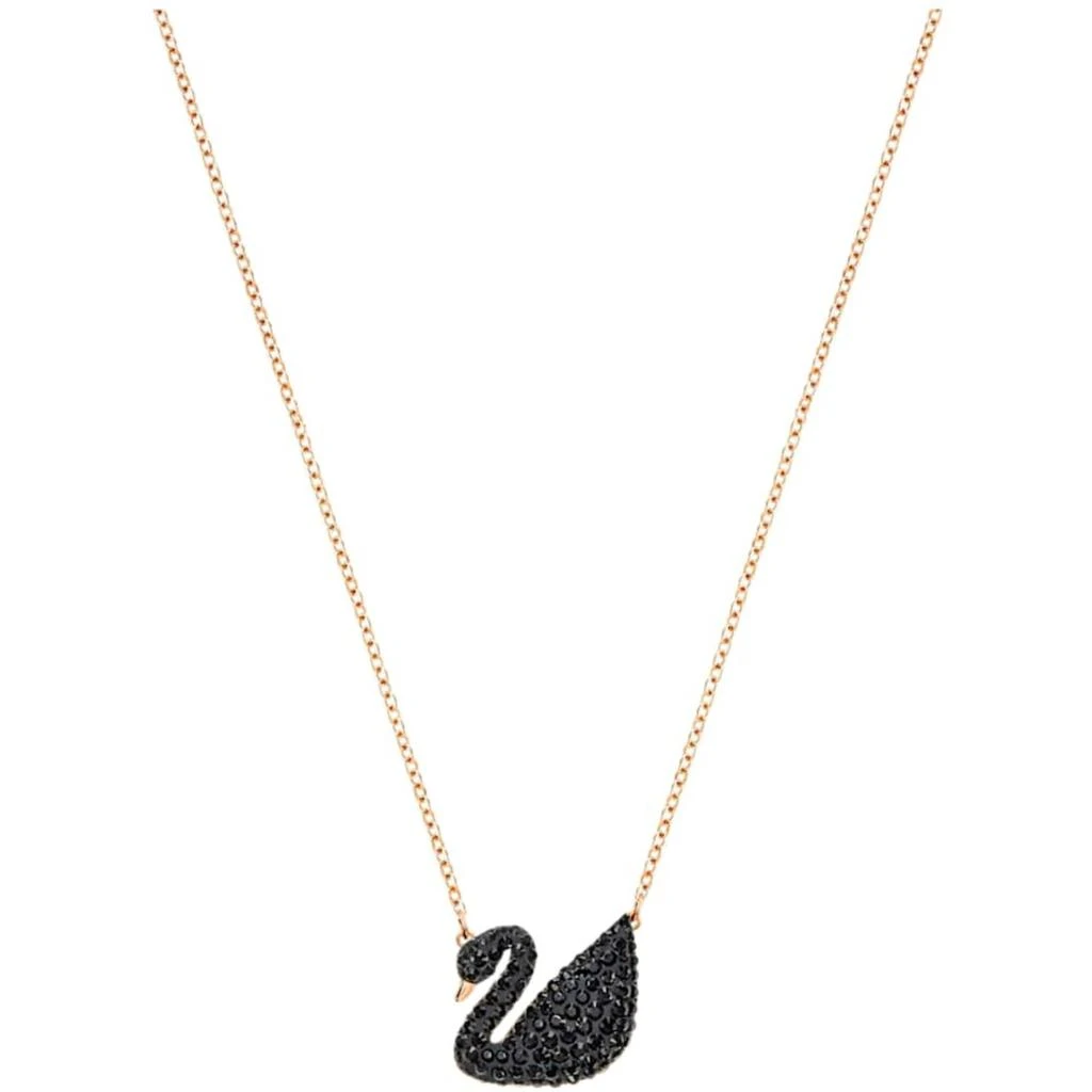 商品Swarovski|Swarovski Women's Pendant with Chain - Iconic Swan Black and Rose Gold | 5204134,价格¥658,第1张图片
