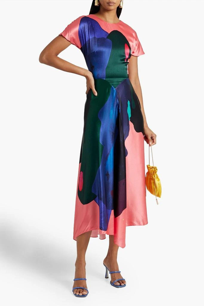 商品ROKSANDA|Adriana asymmetric printed silk-satin midi dress,价格¥6224,第2张图片详细描述