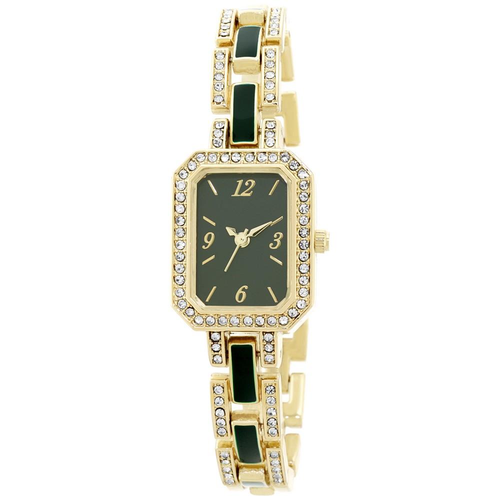 Women's Green & Gold-Tone Crystal Bracelet Watch 23mm, Created for Macy's商品第1张图片规格展示