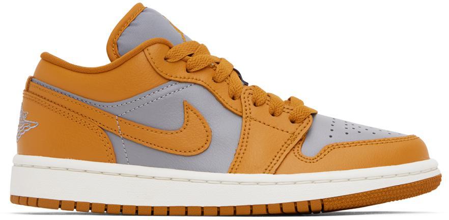 商品Jordan|Orange & Gray Air Jordan 1 Low Sneakers,价格¥1172,第1张图片