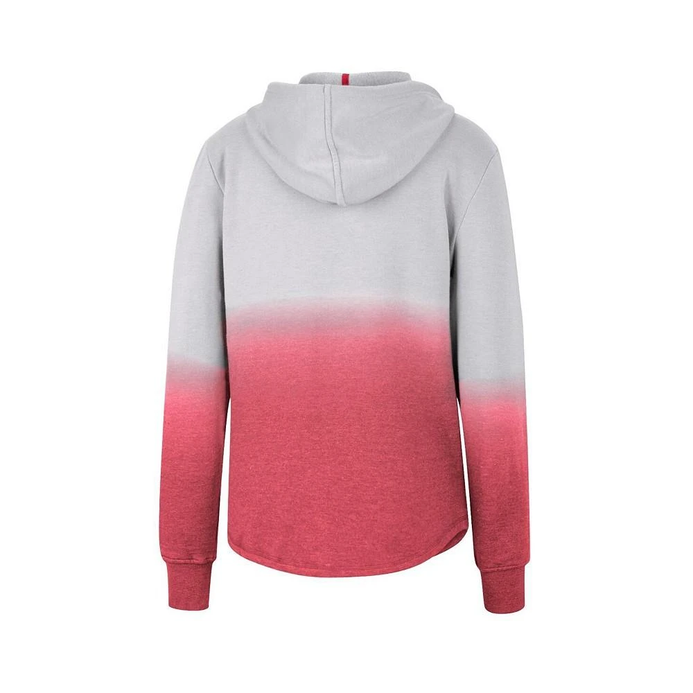 商品Colosseum|Women's Gray, Scarlet Ohio State Buckeyes Aurelia Dip-Dye Quarter-Snap Pullover Hoodie,价格¥451,第2张图片详细描述