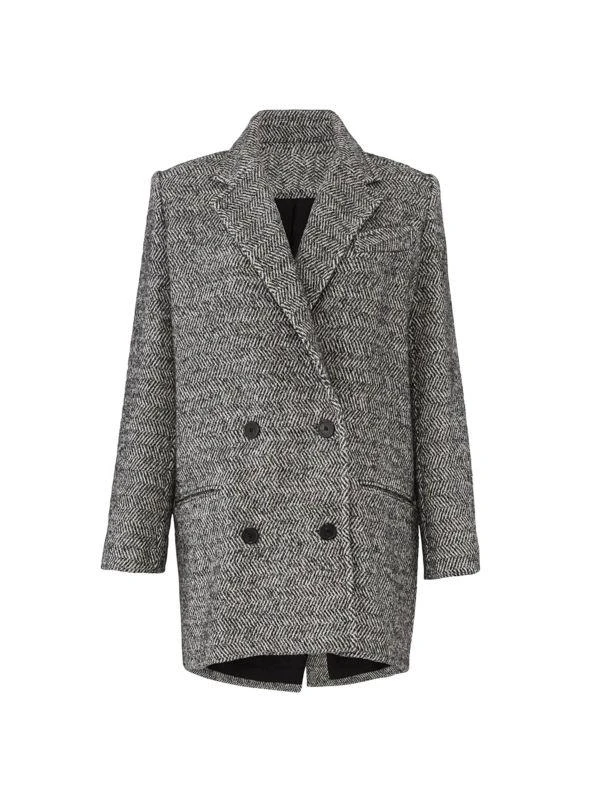 商品[二手商品] IRO|Herringbone Mohair Blend Double Breasted Coat,价格¥1736,第4张图片详细描述