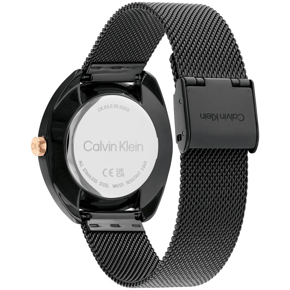 商品Calvin Klein|Women's Quartz Black Stainless Steel Mesh Bracelet Watch 34mm,价格¥1201,第3张图片详细描述