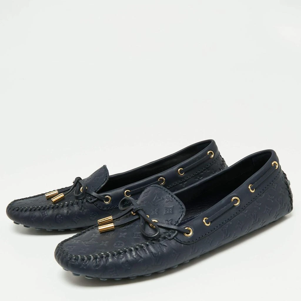 商品[二手商品] Louis Vuitton|Louis Vuitton Navy Blue Monogram Empreinte Leather Gloria Loafers Size 38.5,价格¥5664,第2张图片详细描述