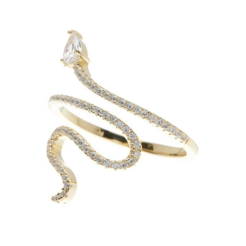 商品ADORNIA|14K Gold Plated Crystal Snake Ring,价格¥182,第1张图片