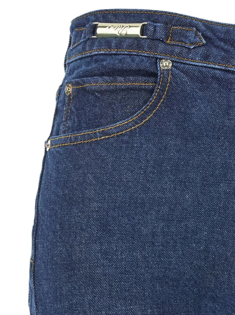 商品FRAME|'The Ritz Ruler' Blue Flared Jeans With Logo Plaque On The Waist And Logo Embroidery On The Rear In Denim Woman,价格¥2487,第3张图片详细描述