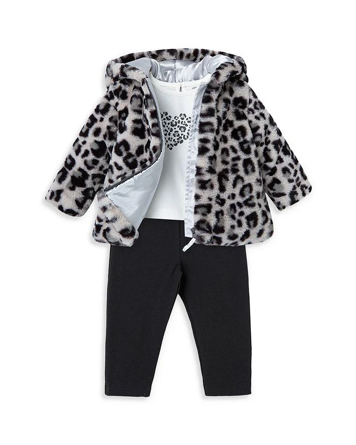商品Little Me|Girls' Leopard Faux Fur Jacket, Top & Leggings Set - Baby,价格¥382,第3张图片详细描述