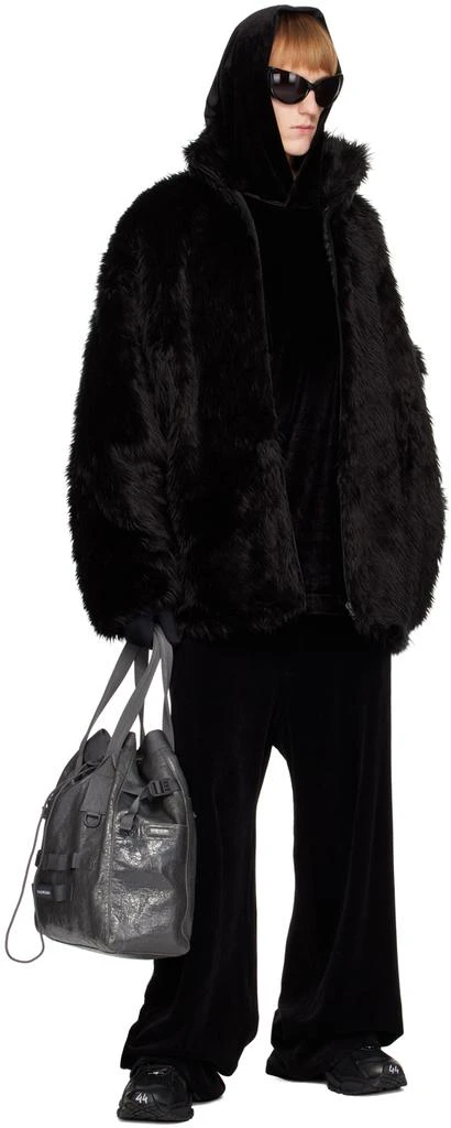 商品Balenciaga|Black Insulated Faux-Fur Jacket,价格¥17998,第4张图片详细描述