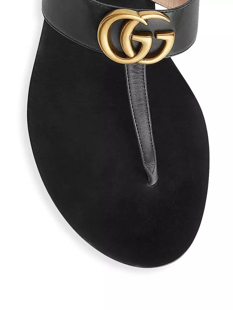 商品Gucci|Marmont Leather Thong Sandals With Double G,价格¥4405,第3张图片详细描述