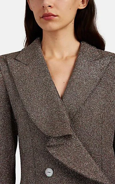 商品AREA|Freja Sparkly Double-Breasted Blazer,价格¥4181,第4张图片详细描述