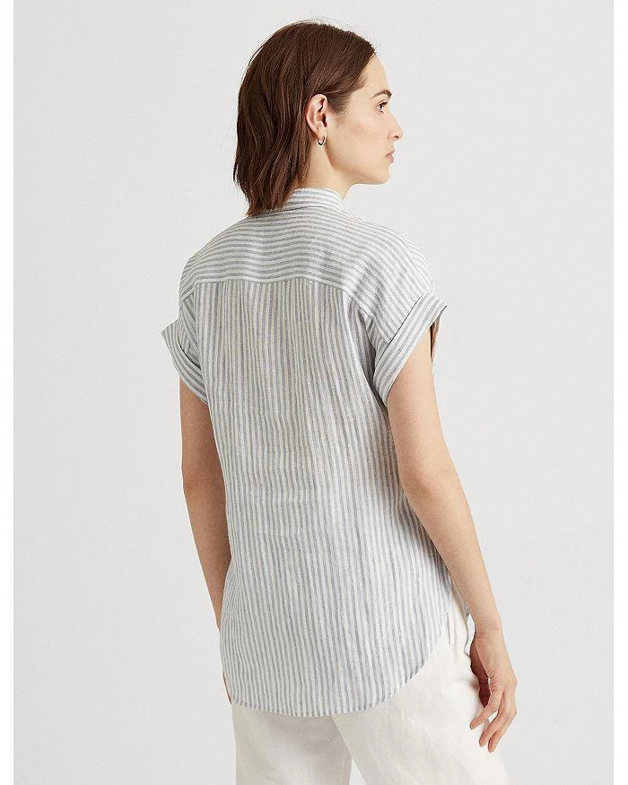 商品Ralph Lauren|Striped Tie Front Linen Shirt,价格¥371,第5张图片详细描述