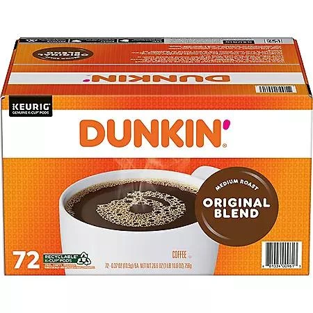 商品Dunkin' Donuts|Dunkin' Donuts Medium Roast  K-Cup Coffee Pods, Original Blend, 72 ct.,价格¥339,第2张图片详细描述