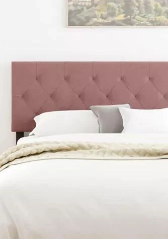 商品LUCID Dream Collection|Dream Collection Diamond Tufted Mid Rise Velvet Headboard,价格¥859,第1张图片详细描述