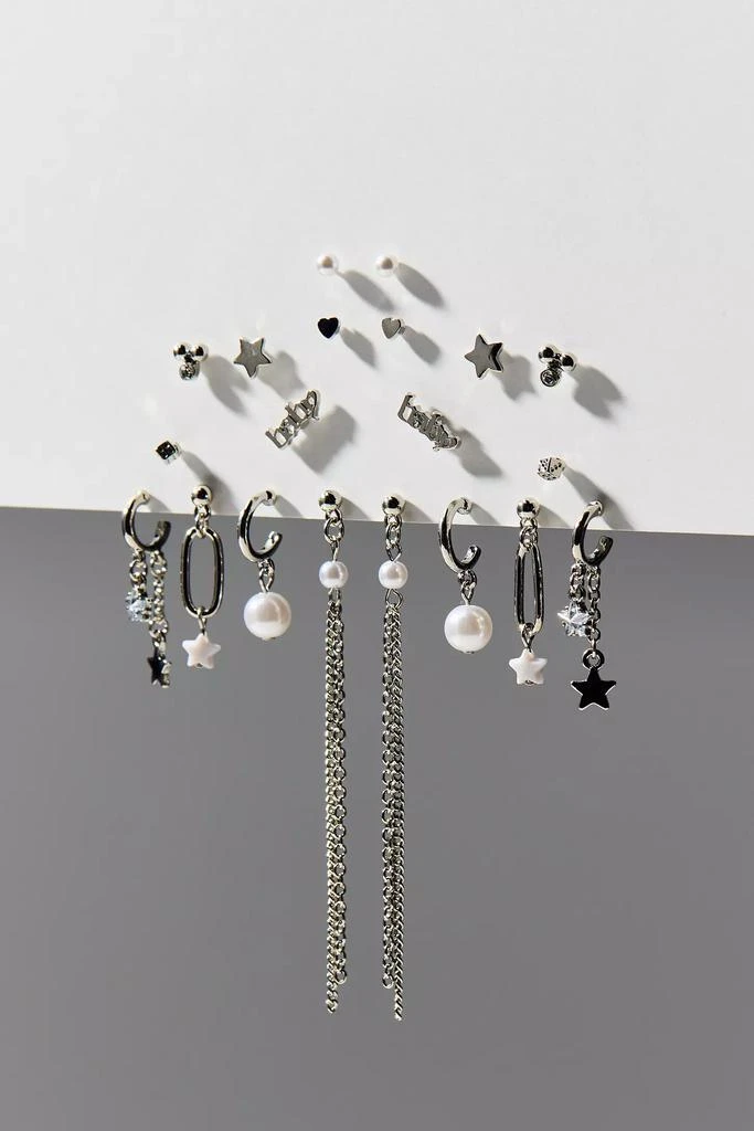 商品Urban Outfitters|Star & Pearl Post And Hoop Earring Set,价格¥112,第3张图片详细描述