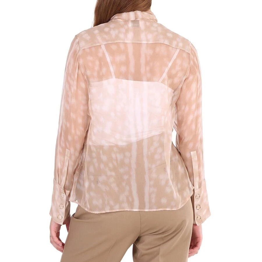 商品Burberry|Beige Deer Print Pussybow Blouse,价格¥1278,第3张图片详细描述