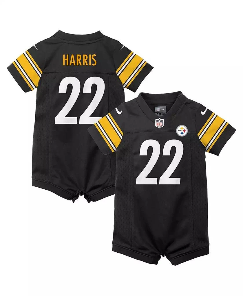 商品NIKE|Boys and Girls Newborn and Infant Najee Harris Black Pittsburgh Steelers Game Romper Jersey,价格¥375,第1张图片