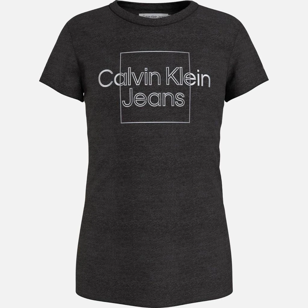 商品Calvin Klein|Calvin Klein Girls’ Metallic Logo Cotton-Jersey T-Shirt,价格¥86,第1张图片