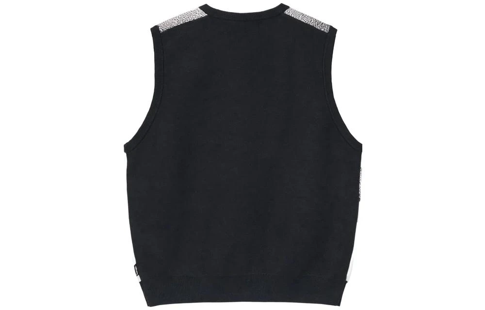 商品[国内直发] STUSSY|FW22 人脸照片提花印花V领背心美式复古马甲 男女同款 黑色,价格¥3743,第3张图片详细描述