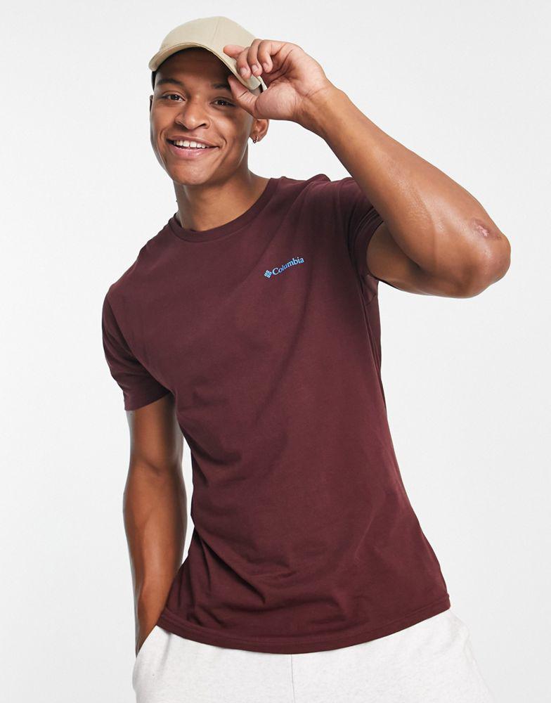 商品Columbia|Columbia Tillamook back print t-shirt in burgundy Exclusive at ASOS,价格¥182,第4张图片详细描述