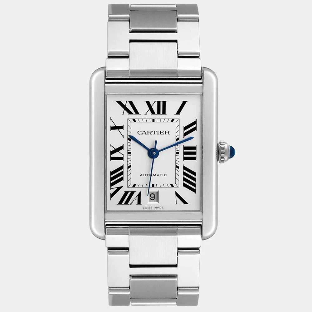 商品[二手商品] Cartier|Cartier Silver Stainless Steel Tank Solo W5200028 Automatic Men's Wristwatch 31 mm,价格¥30475,第1张图片