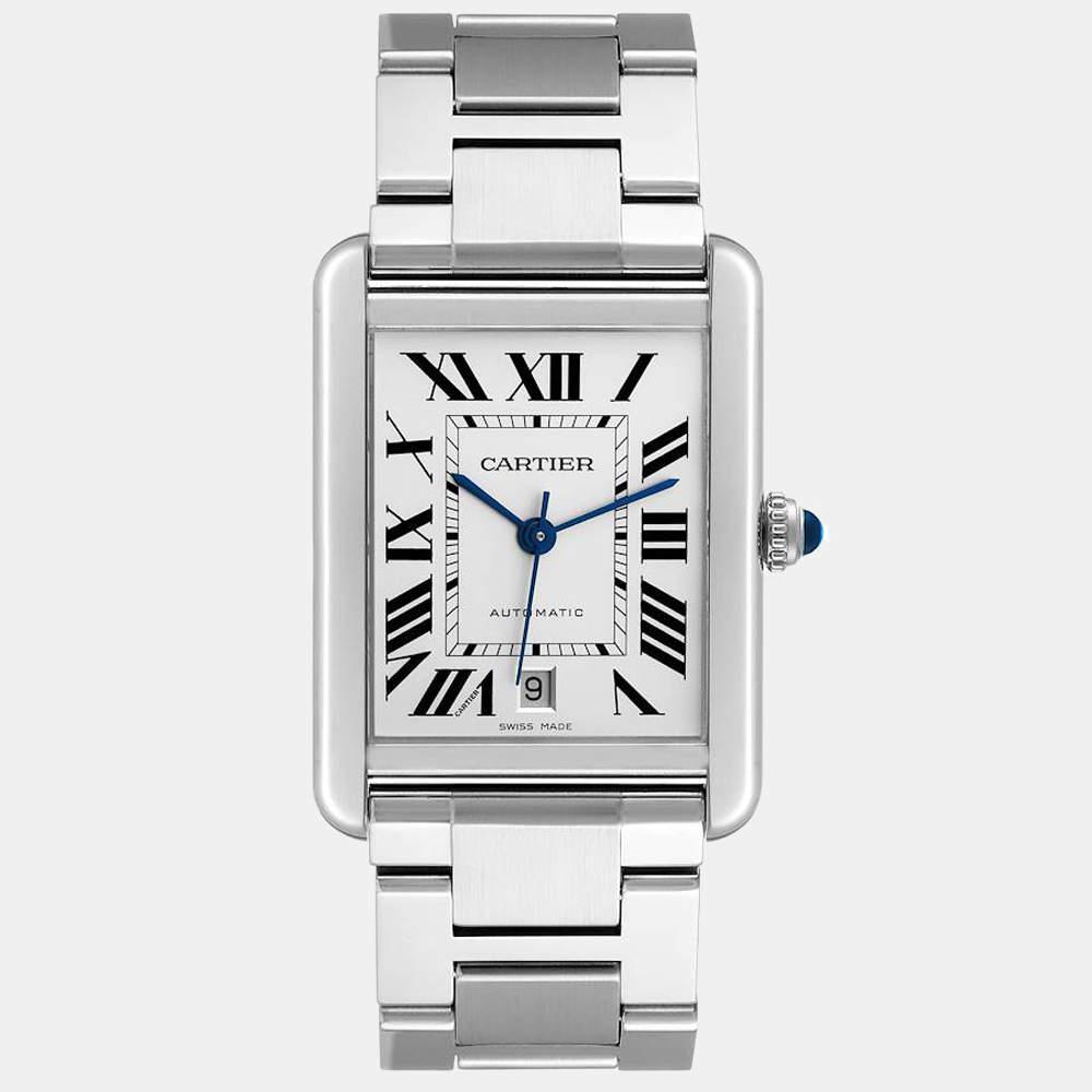 商品[二手商品] Cartier|Cartier Silver Stainless Steel Tank Solo W5200028 Automatic Men's Wristwatch 31 mm,价格¥28615,第1张图片