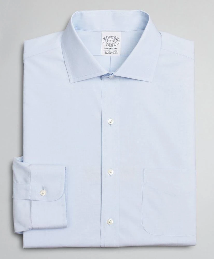 商品Brooks Brothers|Stretch Regent Regular-Fit Dress Shirt, Non-Iron Poplin English Collar End-on-End,价格¥406,第4张图片详细描述