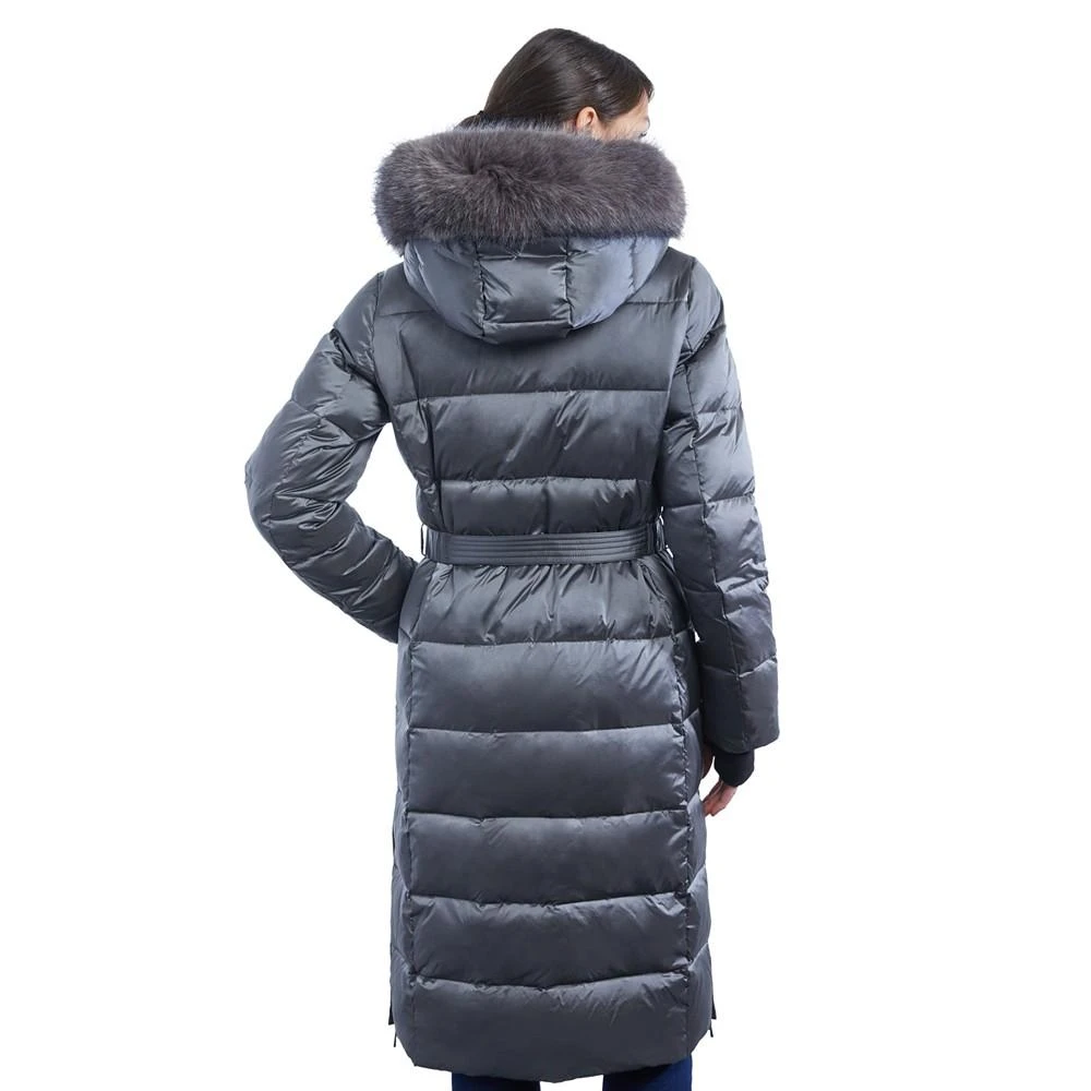 商品Michael Kors|Women's Belted Faux-Fur-Trim Hooded Maxi Puffer Coat,价格¥1852,第2张图片详细描述