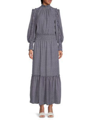 商品Max Studio|Print Smocked Waist Dress,价格¥371,第3张图片详细描述