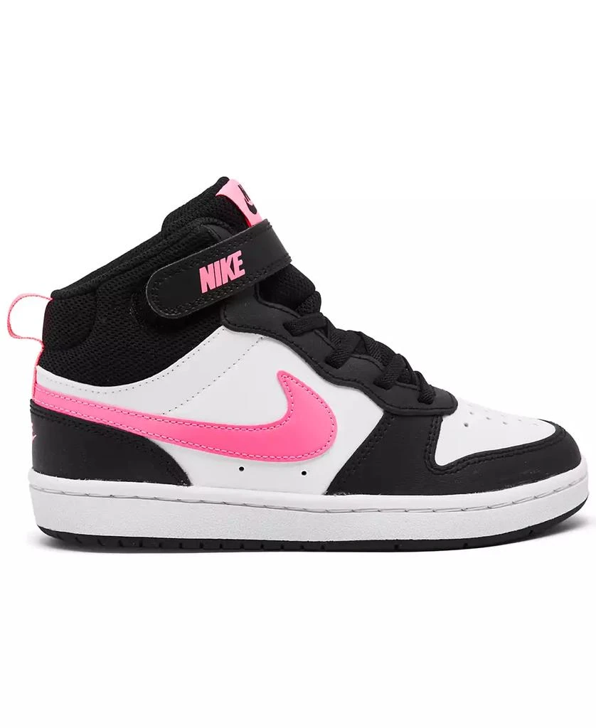 商品NIKE|Little Girls Court Borough Mid 2 Adjustable Strap Closure Casual Sneakers from Finish Line,价格¥422,第2张图片详细描述