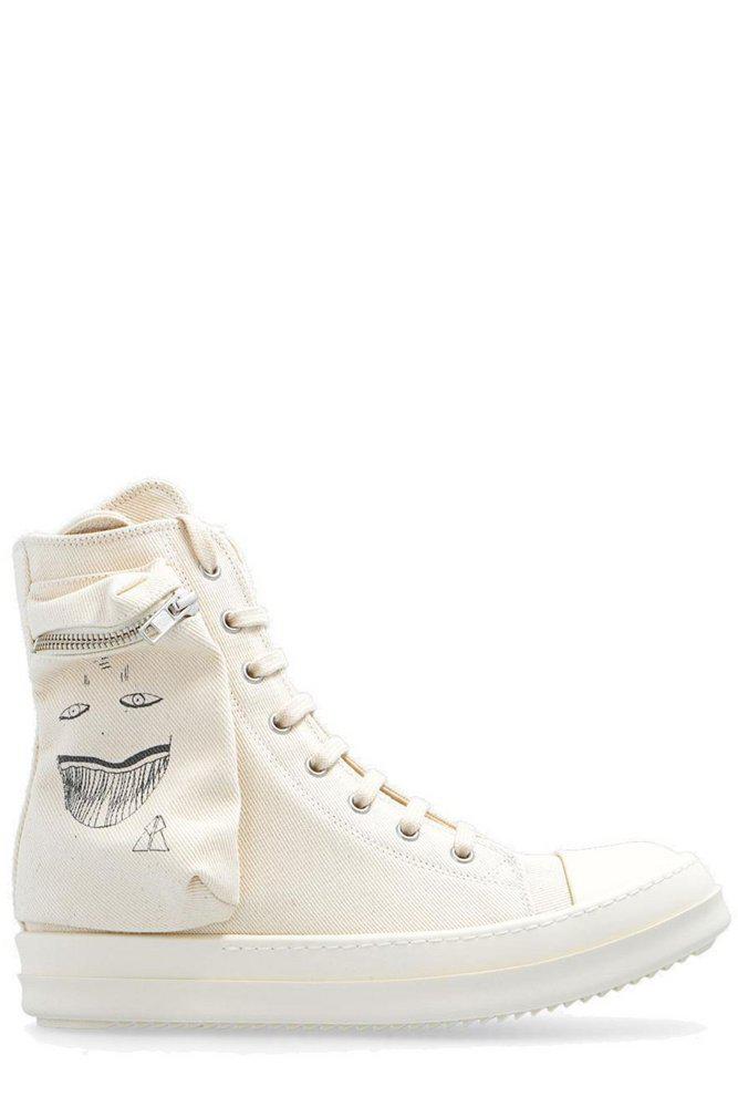 Rick Owens DRKSHDW Graphic-Printed Lace-Up Trainers商品第1张图片规格展示