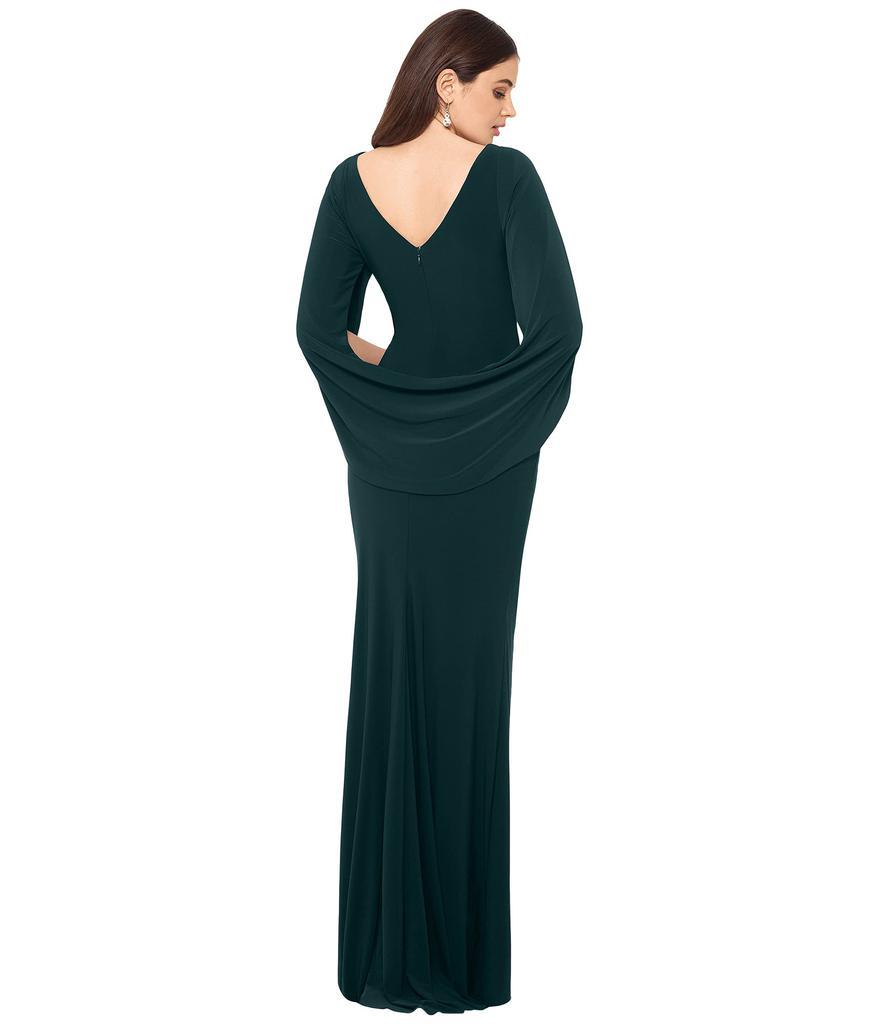 商品Betsy & Adam|Long Jersey Ruched Drape Back Dress,价格¥1411,第4张图片详细描述