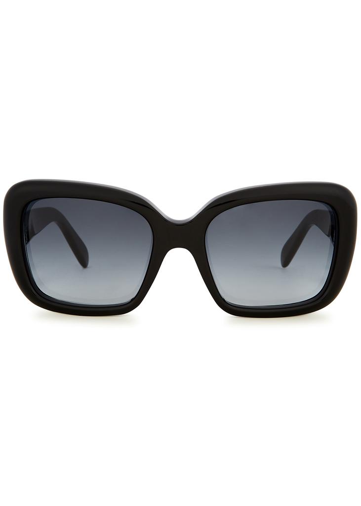Black oversized sunglasses商品第2张图片规格展示