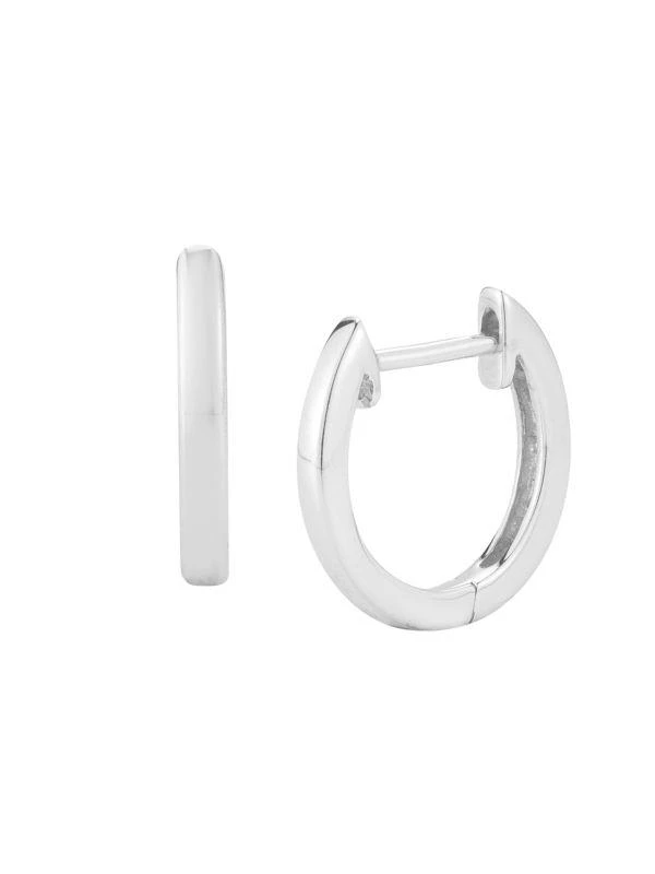 商品Nephora|14K White Gold Huggie Hoop Earrings,价格¥2529,第1张图片