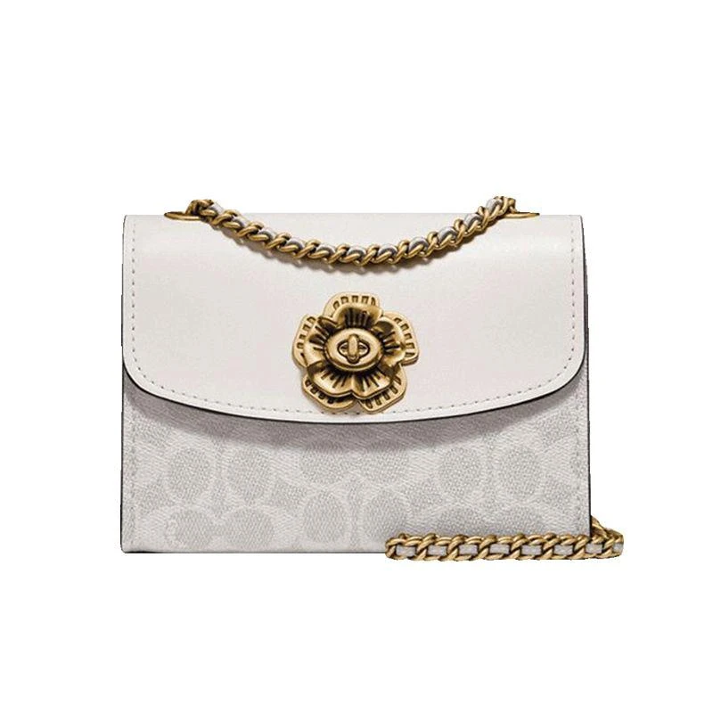 商品Coach|香港直邮COACH 蔻驰新款女士粉白色山茶花迷你斜挎包34256 B4R7B,价格¥2965,第1张图片