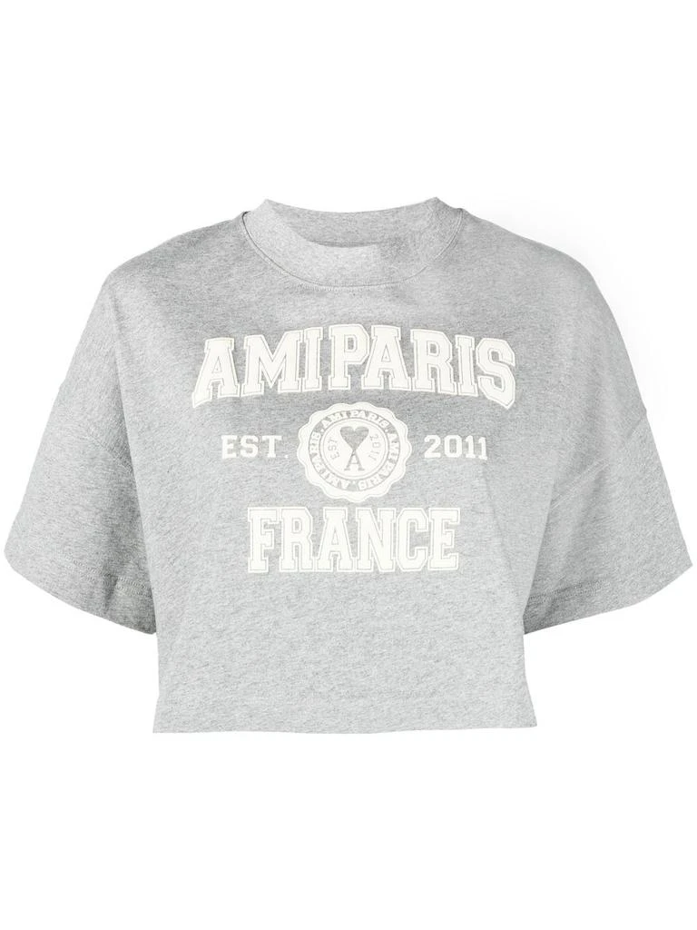 商品AMI|AMI PARIS - Logo Organic Cotton T-shirt,价格¥932,第1张图片