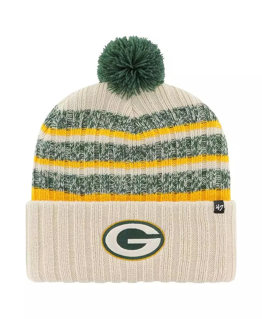 商品47 Brand|Men's Cream Green Bay Packers Tavern Cuffed Knit Hat with Pom,价格¥254,第1张图片