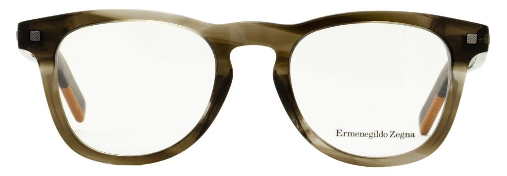 商品Zegna|Ermenegildo Zegna Men's Rectangular Eyeglasses EZ5137 020 Straited Transparent Gray 49mm,价格¥556,第2张图片详细描述