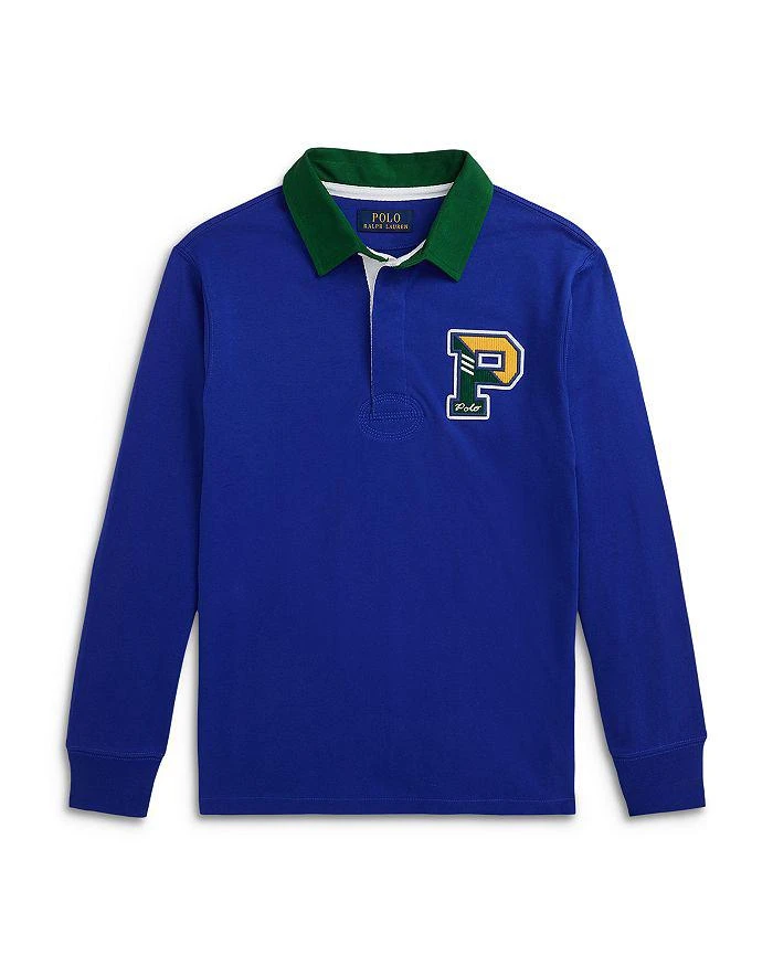 商品Ralph Lauren|Boys' Cotton Jersey Letterman Rugby Shirt - Big Kid,价格¥395,第1张图片