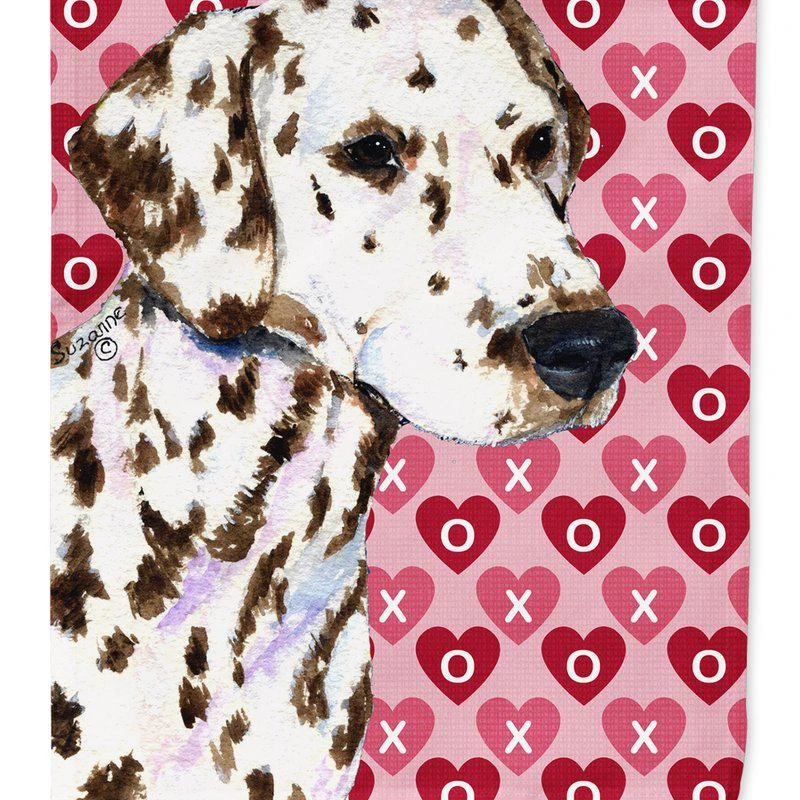 商品Caroline's Treasures|Dalmatian Hearts Love And Valentine's Day Portrait Garden Flag 2-Sided 2-Ply,价格¥136,第1张图片