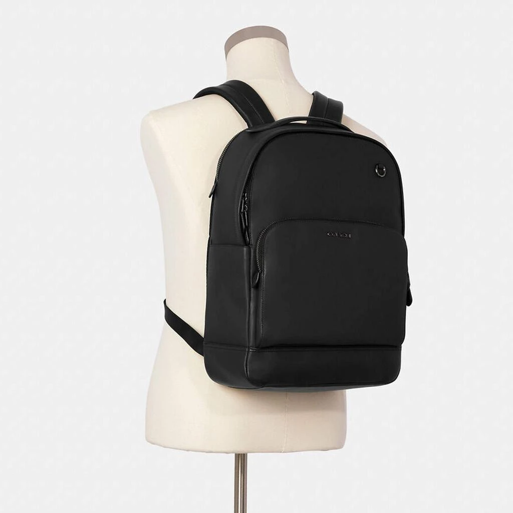 商品Coach|Coach Black - Leather - Graham Backpack,价格¥7206,第3张图片详细描述